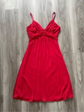 Vintage Made in Canada Jessica Bright Red Spaghetti Strap Dress